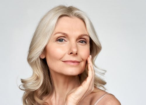 Older woman with great skin after collagen induction therapy